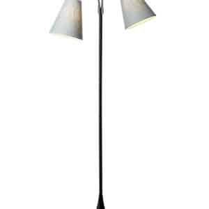 Fodgænger Gulvlampe sort m/lys turkis blå skærme