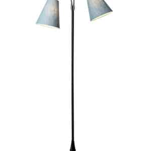 Fodgænger Gulvlampe sort m/turkis blå skærme