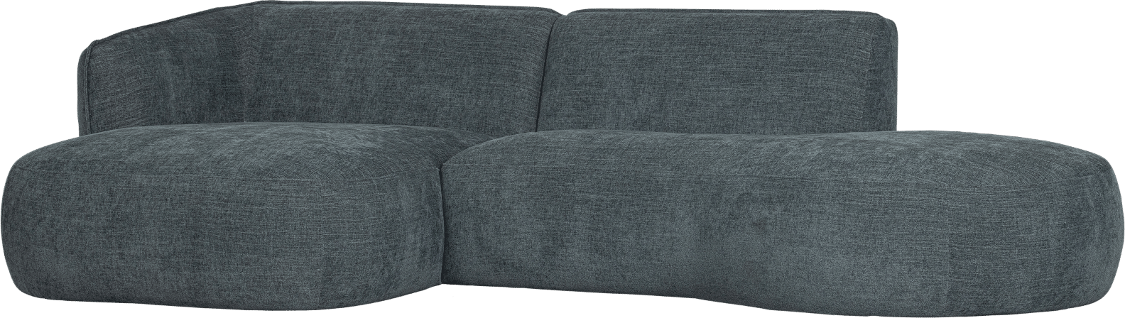 Hjørnesofa venstrevendt WOOOD Polly, blå-grøn polyester, L278xD150 cm