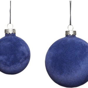 Julekugler Hübsch Udon sæt 2 stk Ø8 cm glas metal polyester blå