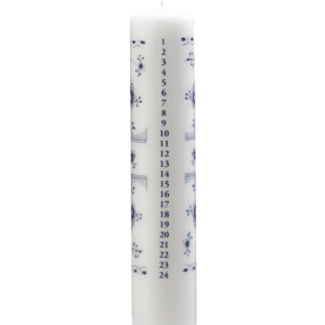 Kalenderlys, Blå Mussel - 5x25 cm.