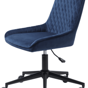 Kontorstol Nordique Design Milton - fløjlsbetrækning blå/sort, harlekinsyning, højdejusterbar, 5 hjul