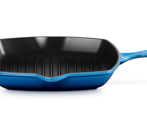 Le Creuset Støbejern grillpande 26x26 cm signature Azure blå