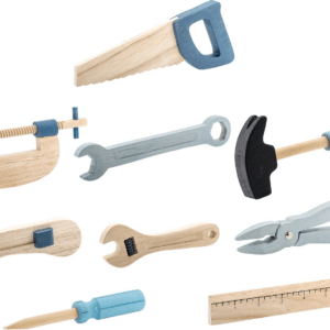 Legetøjsværktøjssæt Bloomingville Mini Robin i bøg - blå legeværktøj til børn