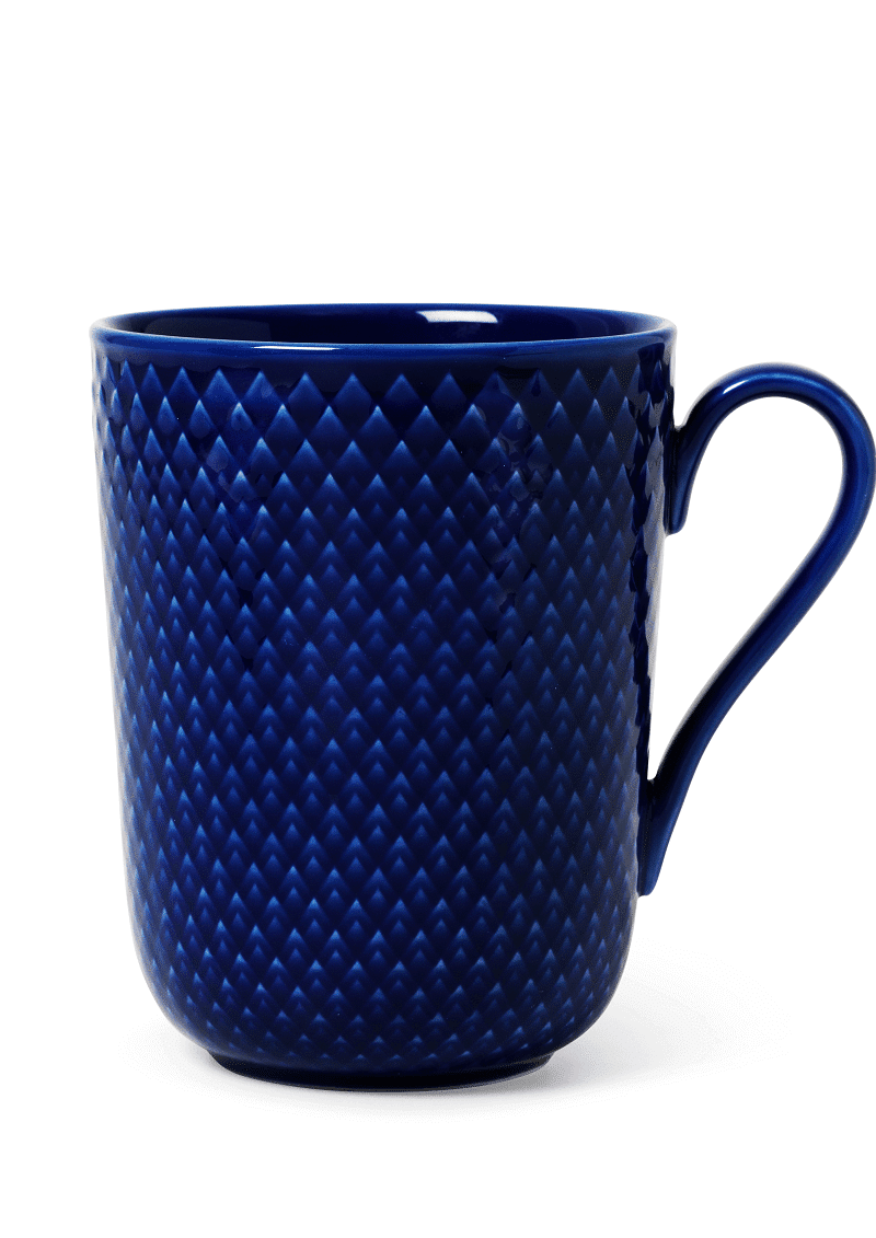 Lyngby Porcelæn Rhombe Color krus med hank 33 cl Mørk Blå