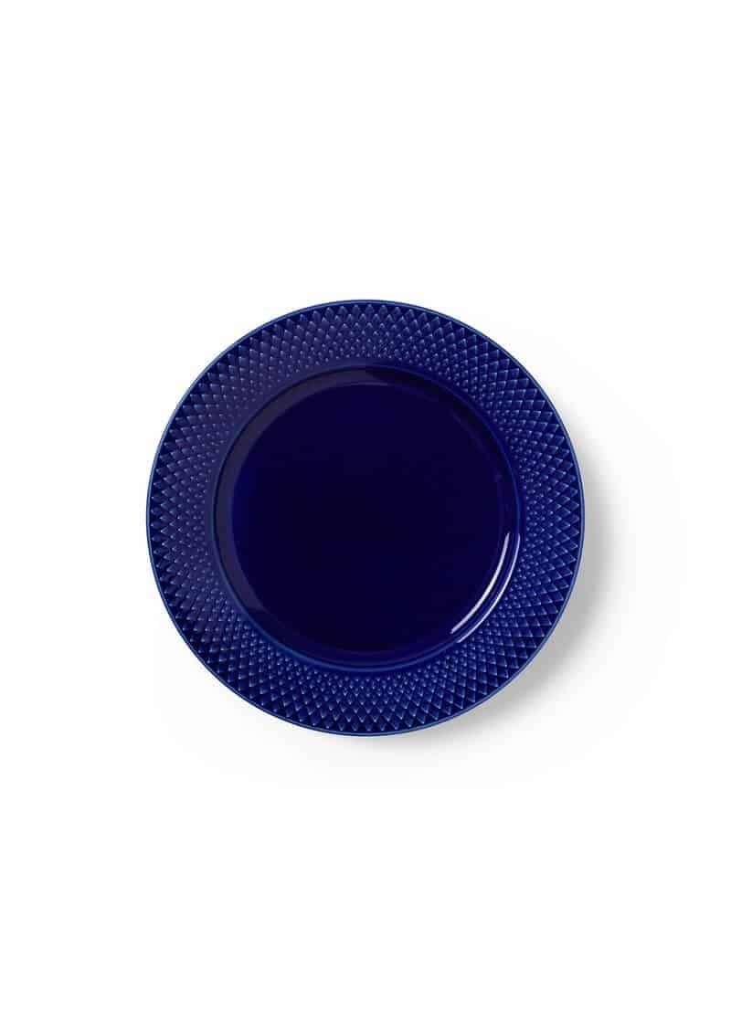 Lyngby Porcelæn Rhombe Colour frokosttallerken Ø23 cm mørk blå