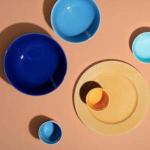 Lyngby Porcelæn - Rhombe Krus 33 cl blå porcelæn