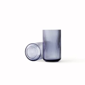 Lyngby mundblæst glasvase blå 25 cm