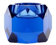 Lysestage House of Sander Taks i blå krystalglas 5x5x7 cm