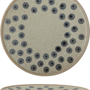 Middagstallerken Bloomingville Tinni blå stentøj Ø21 cm prikkemønster