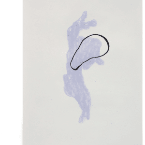 Papirprint Kave Home Inca-serien abstrakt kunsttryk i blå og hvide nuancer nordisk moderne vægdekoration