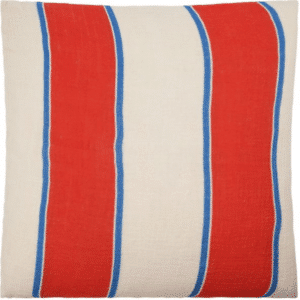 Pudebetræk House Doctor Etha 50x50 cm hvid/rød/blå 100% bomuld