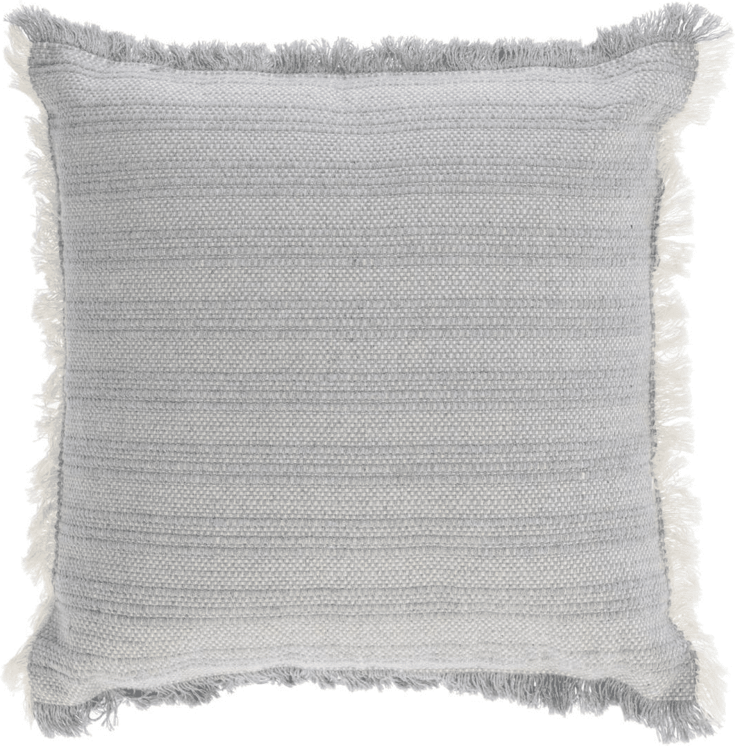 Pudebetræk Kave Home Devi - 45x45 cm blå bomuld med frynser