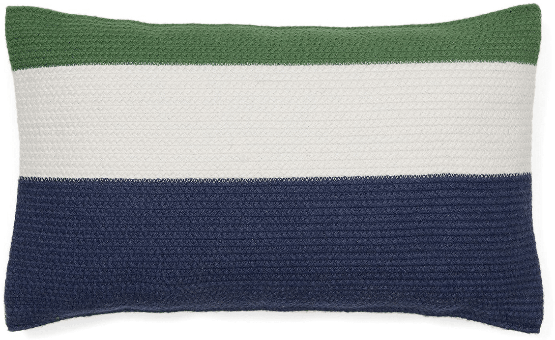 Pudebetræk Kave Home Saigua 30x50 cm blå/hvid/grøn håndvævet genanvendt PET