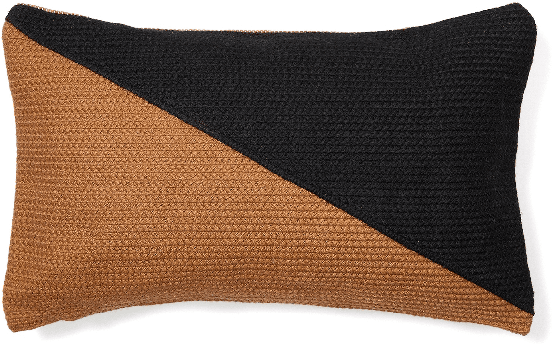 Pudebetræk Kave Home Saigua 30x50 cm brun/blå genanvendt PET