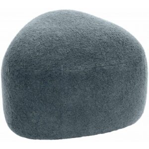 Puf i bouclé polyester H32 x B48 x D52 cm - Blå