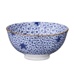 Risskål m. små blå blomster - Ø12,5 cm