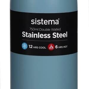 Sistema Stainless Steel drikkeflaske 750 ml - Støvet Blå