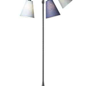 Trafik Gulvlampe grå m/lyseblå, dalablå og turkis blå skærme