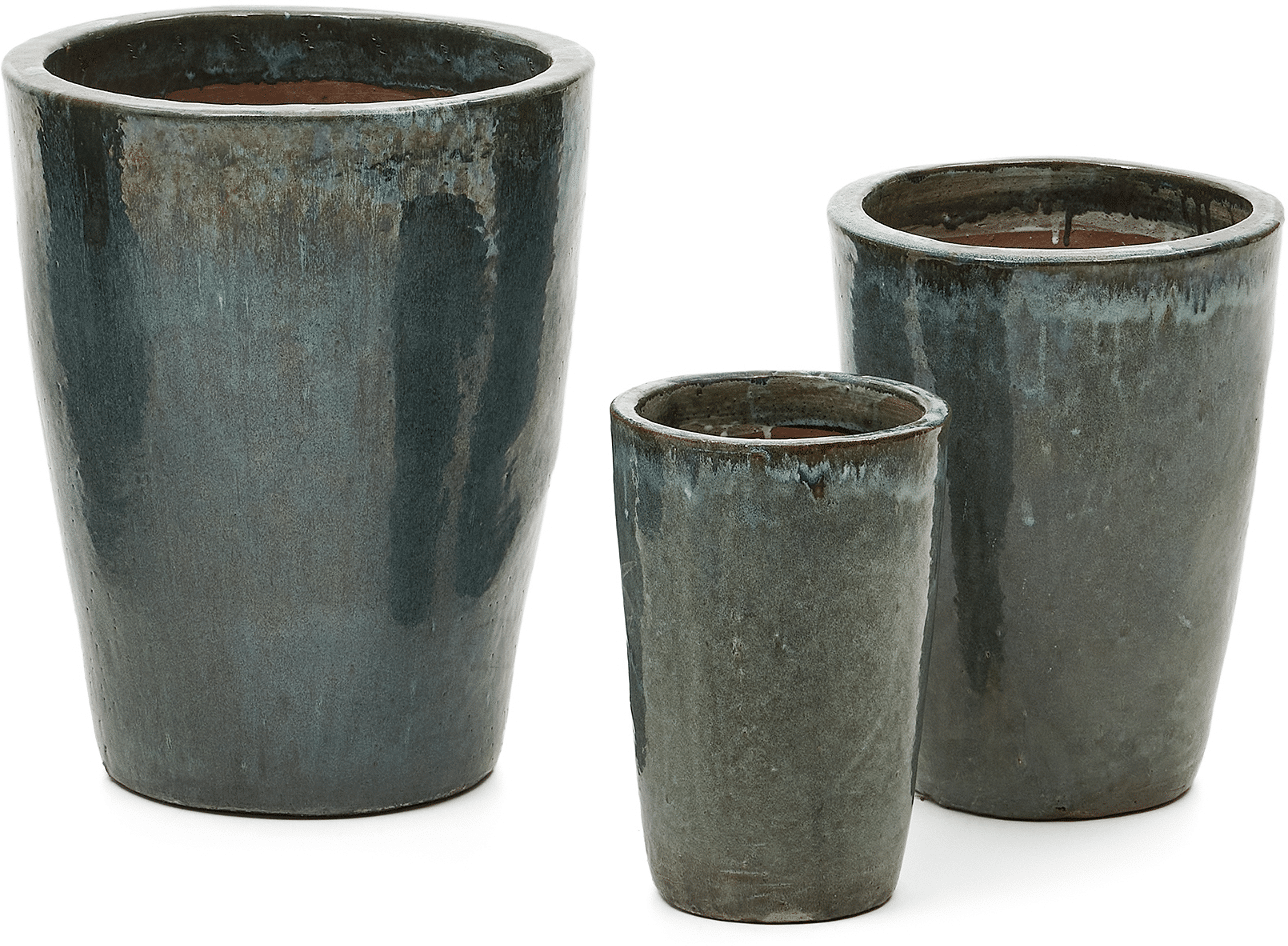 Urtepotte sæt Kave Home Rotja - blå keramiske krukker nordisk design