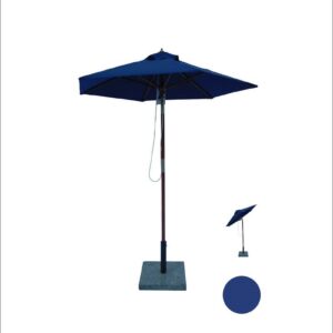 Venedig Parasol træ Ø1,8 mtr med tilt blå ( 80 )