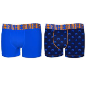 2-pack Microfiber Boxershorts - Blå og Mørkeblå mønstret - Freegun