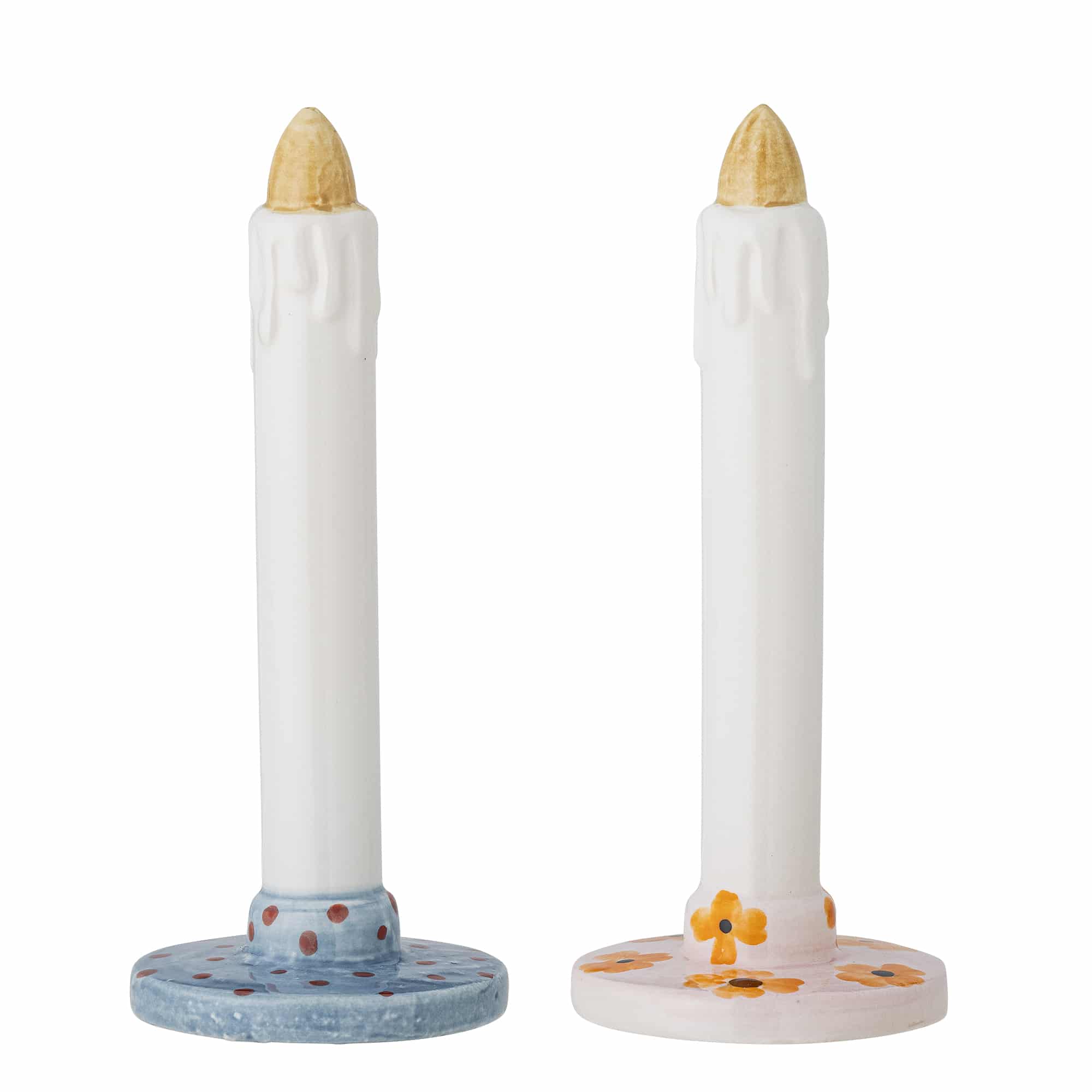 BLOOMINGVILLE Heida deko figurer - blå stentøj (sæt af 2)