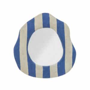 BLOOMINGVILLE Travis vægspejl, organisk - spejlglas og blå polyresin (L39,5xH38,5xB3,5)