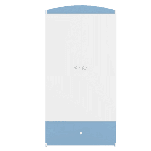 Babydreams garderobeskab, m. 2 låger, 1 skuffe - hvid og blå laminat