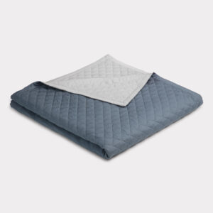 Bambus sengetæppe grålig blå/lysegrå 260x260