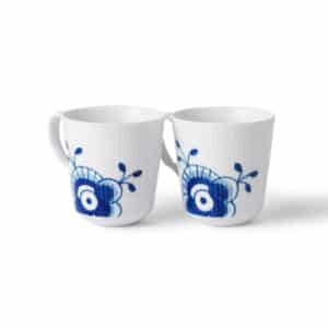 Blå Mega Riflet krus, 28 cl - 2-pak