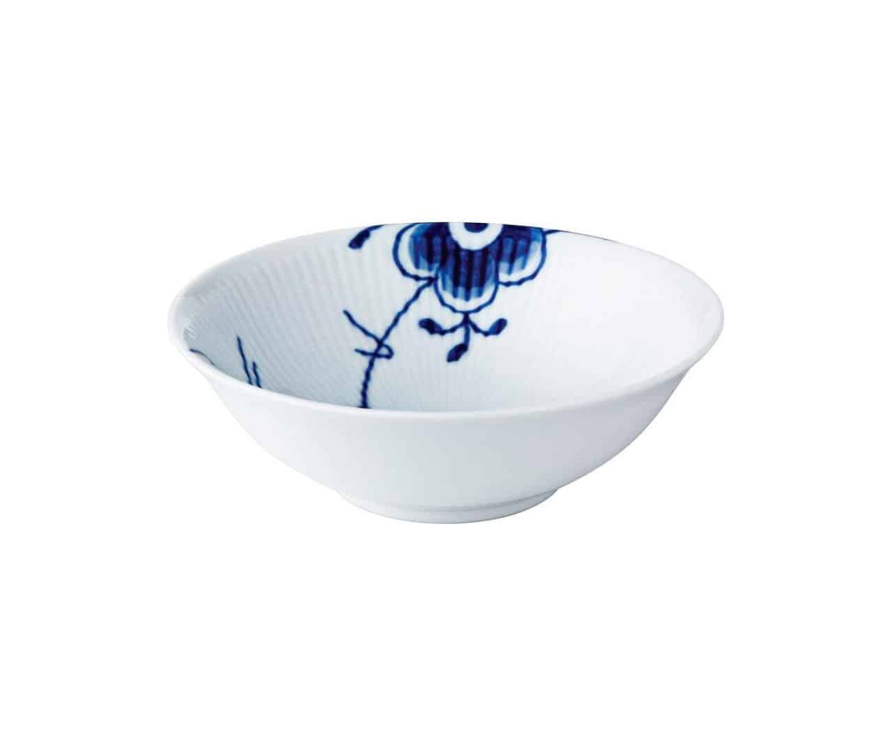 Blå Mega riflet skål - 35 cl.