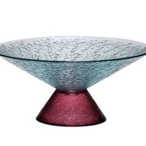 Bonbon glasskål, stor - blå/rød