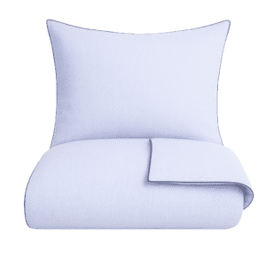 Chambre sengetøj med Piping - Lys Blå/Navy piping