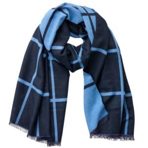 Check tørklæde blå