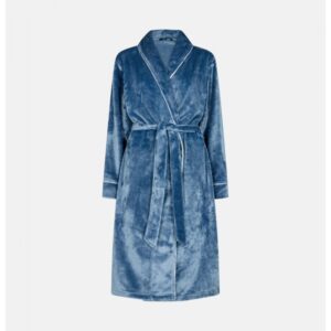 DECOY lang morgenkåbe i blå til kvinder