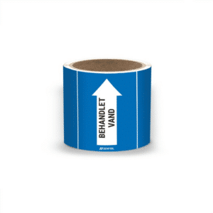 DS Rørmærker til behandlet vand - Blå nr. 50, 80 mm x 5 m rulle