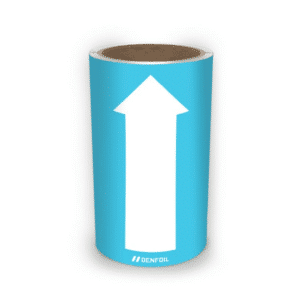 DS Rørmærker til brugsvand og cirkulationsvand - Lys blå nr. 55, 160 mm x 5 m rulle