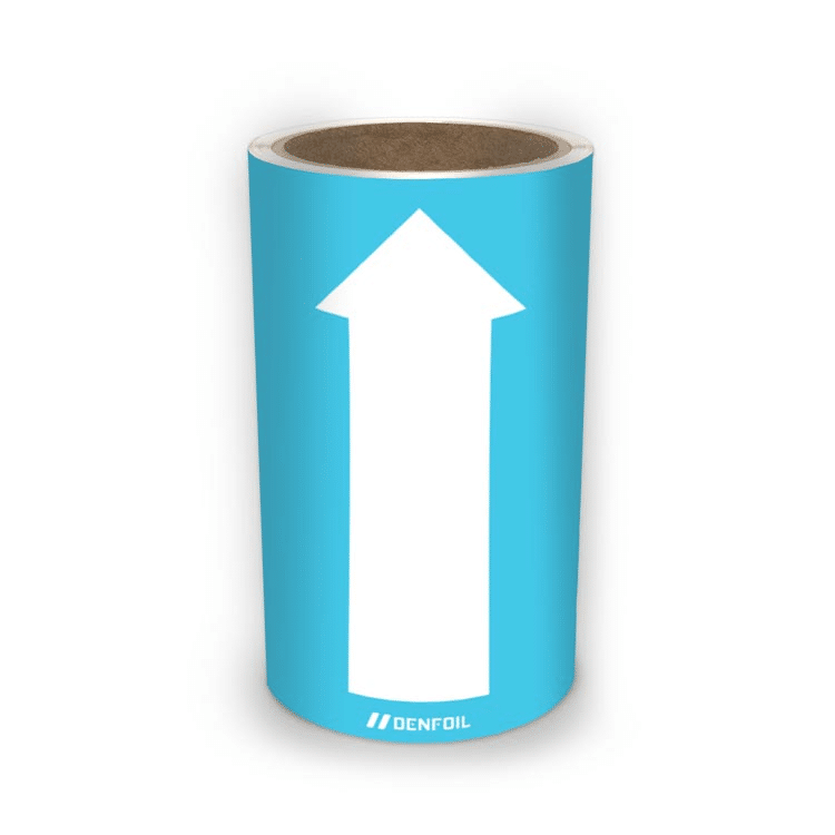 DS Rørmærker til brugsvand og cirkulationsvand - Lys blå nr. 55, flere varianter + kan tilpasses