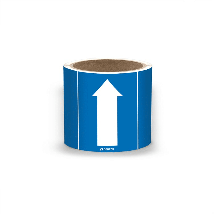 DS Rørmærker til føde- og trykvand, kondensat - Blå nr. 50, 80 mm x 5 m rulle