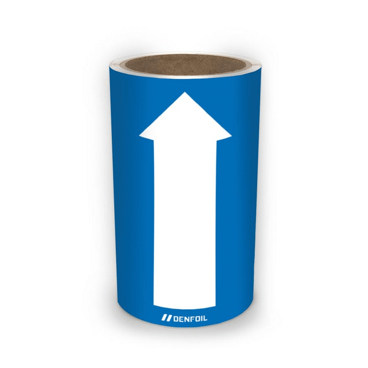 DS Rørmærker til føde- og trykvand samt kondensat - Blå nr. 50, 160 mm x 5 m rulle