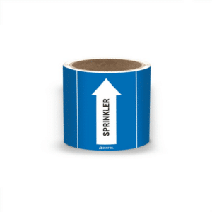DS Rørmærker til sprinklerinstallation - Blå nr. 50, 80 mm x 5 m rulle