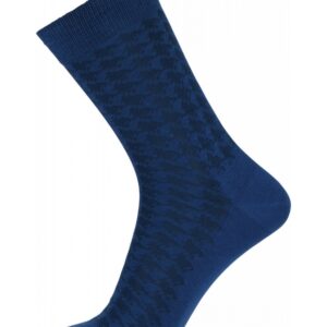 Egtved bomuldsstrømper i blå med motiv til herre