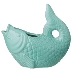 Fiske urtepotte, blå - H15 cm