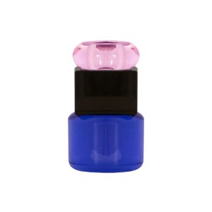 HOUSE OF SANDER Petunia lysestage - lyserød/røgfarvet/blå glas (H:11,5)