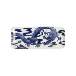 Japonism Dragon fad, blå - L28,5 cm.