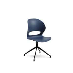Linea spisebordsstol, m. drejefunktion og returdrej - denim blå polypropylen og sort metal