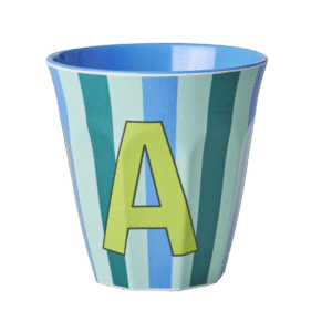 Melamine Alfabet kop, blå mix - 250 ml.