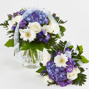 Mor- og barn buket i blå - Send blomster med Bloomit