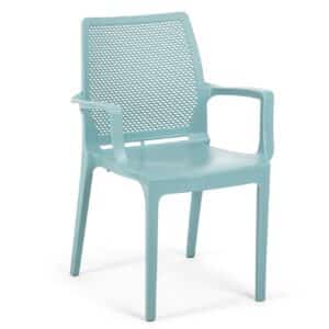 NORDVÄRK Icon spisebordsstol, m. armlæn - blå polypropylen